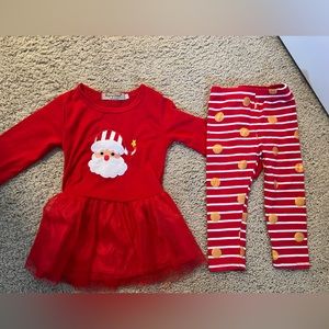 Santa Holiday Toddler outfit size 110